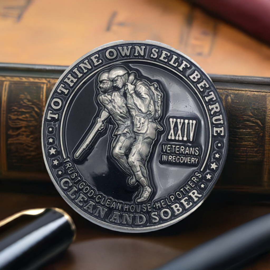 Veterans in Recovery AA Coin 1-60yrs Sobriety Chip