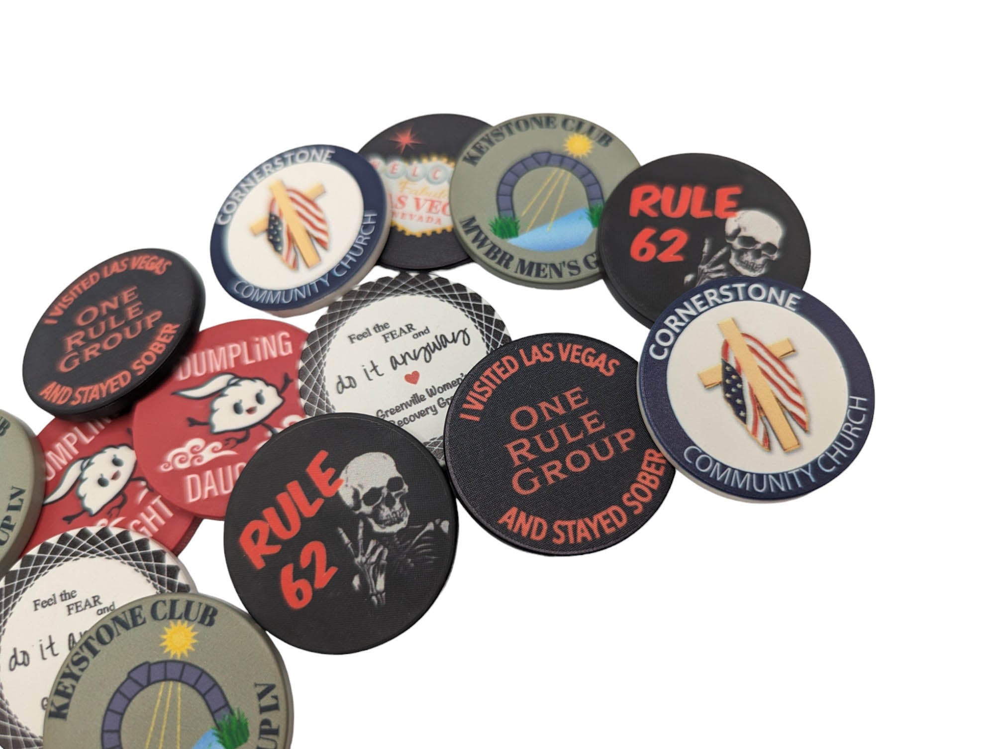 Custom Monthly AA Chips for Your Home Group: Upload Your Logo, 24 Hours to 11 Months