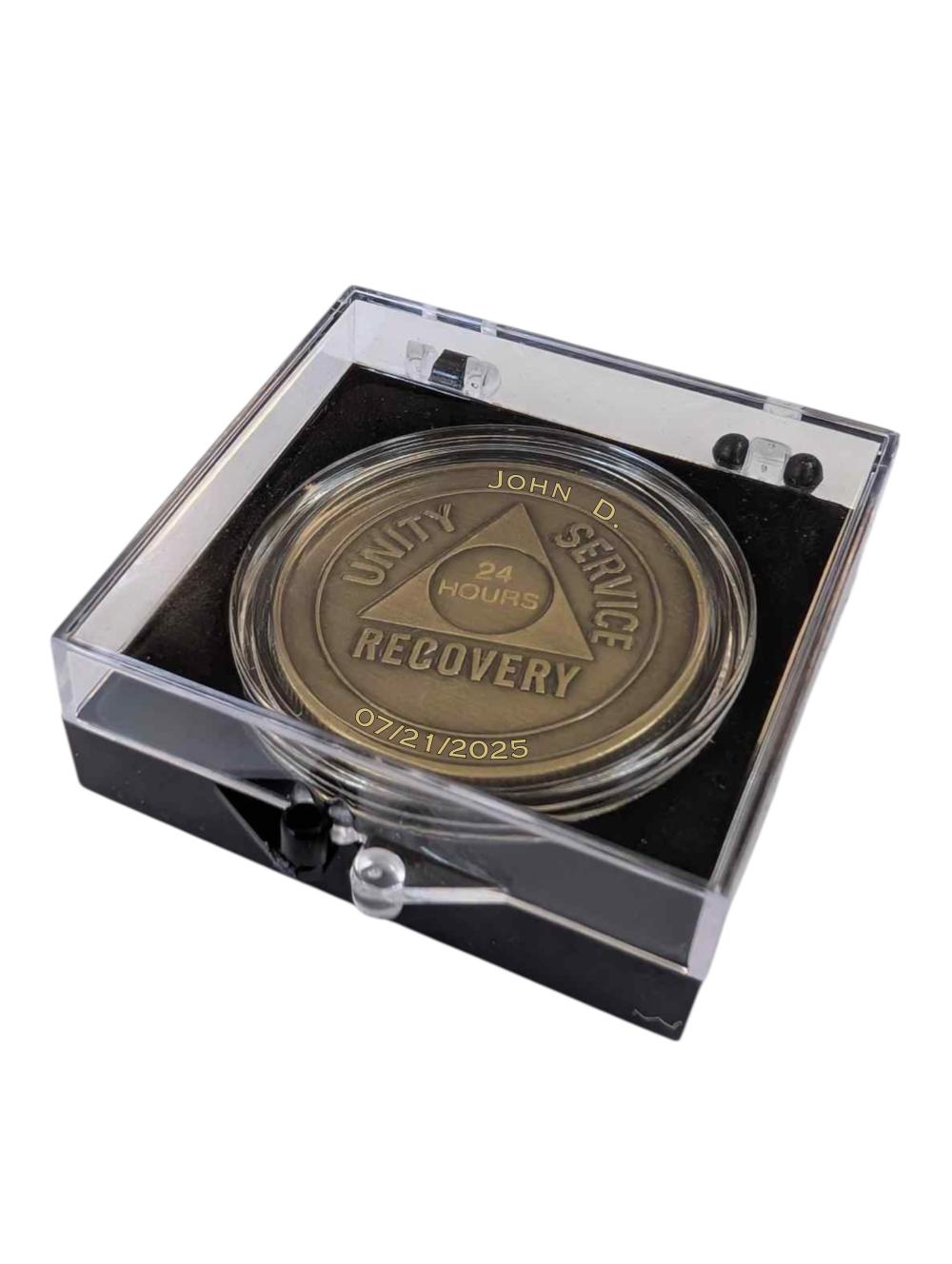 Custom AA Sobriety Coin – Bronze Medallion (24 Hours to 50 Years) with Optional Engraving