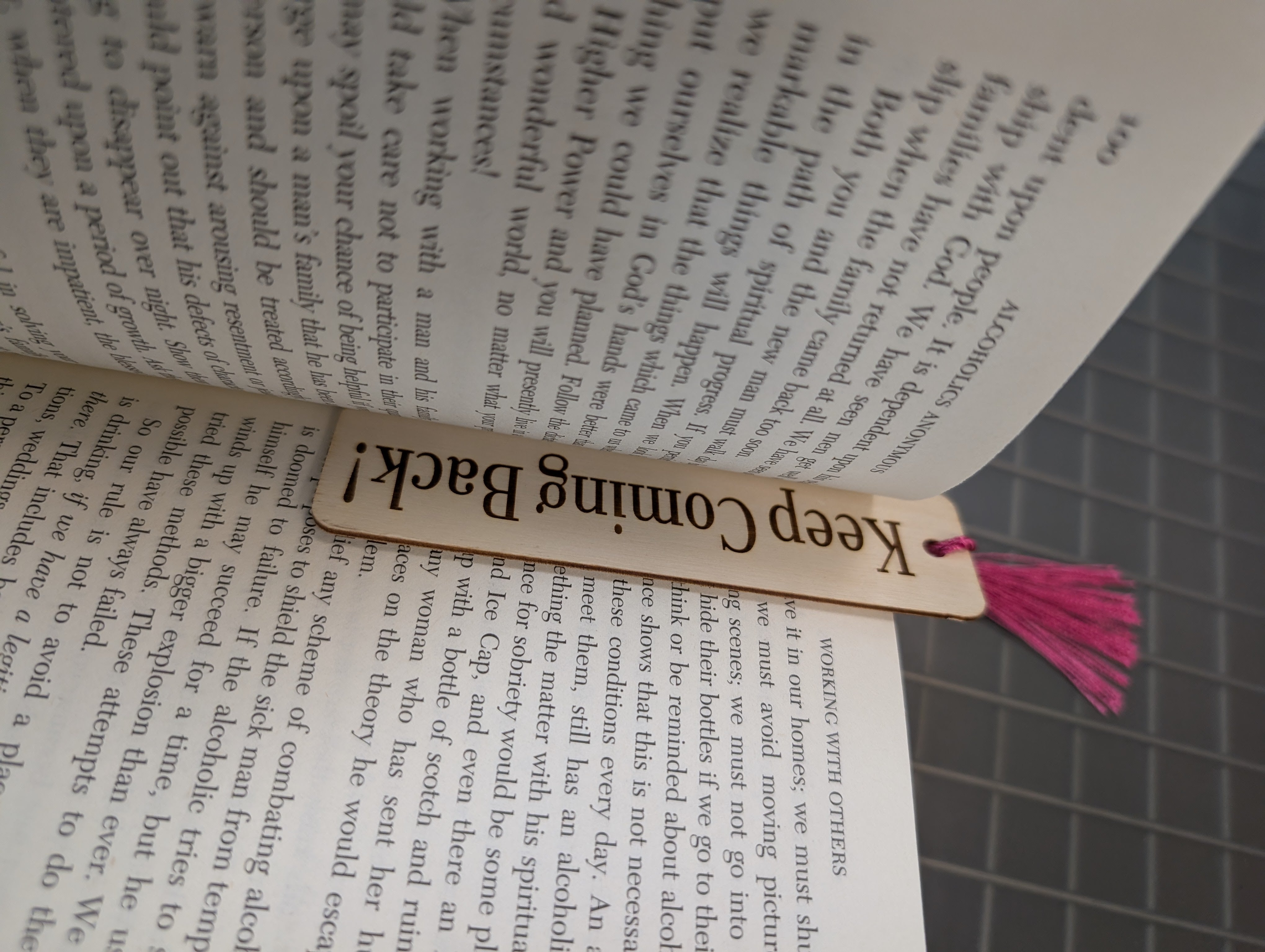 Custom Recovery Bookmark – Wooden Engraved Bookmark for AA, NA & Sobriety Gifts