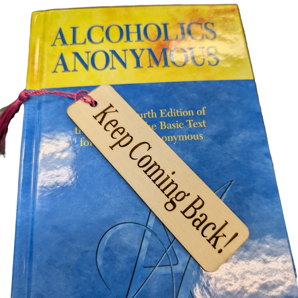 Custom Recovery Bookmark – Wooden Engraved Bookmark for AA, NA & Sobriety Gifts