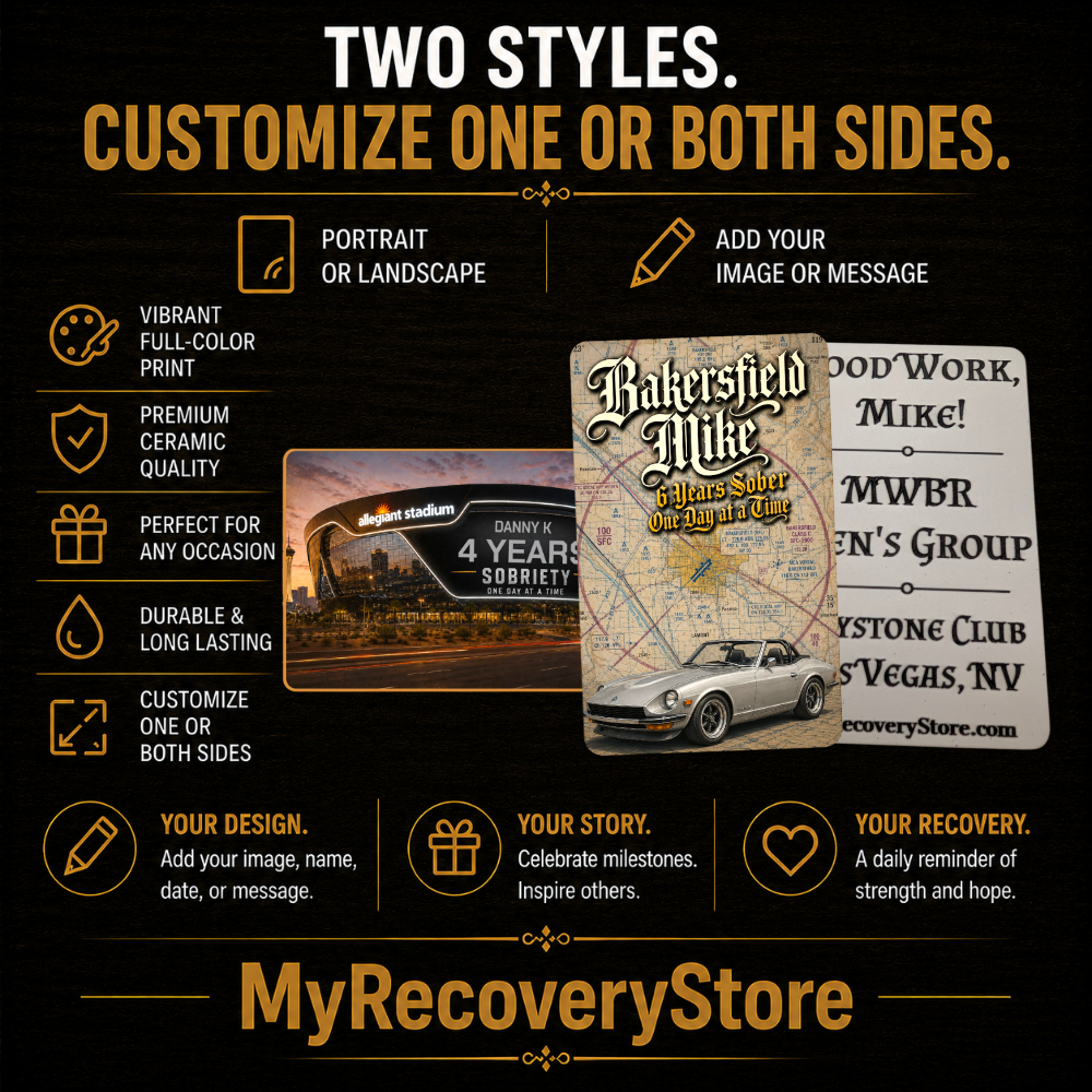 Custom Rectangular Recovery Chip with Your Image or Message