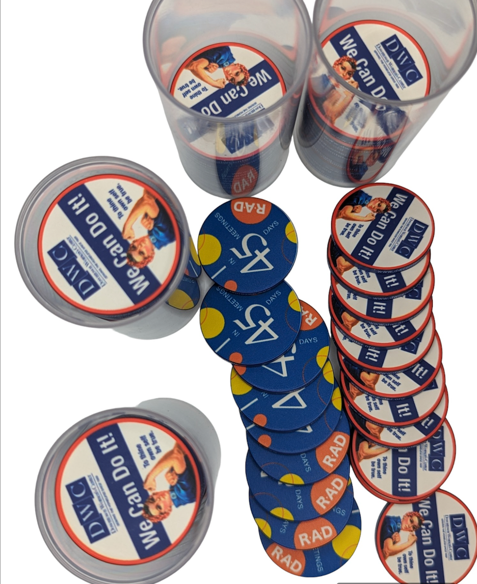 Custom Monthly AA Chips for Your Home Group: Upload Your Logo, 24 Hours to 11 Months