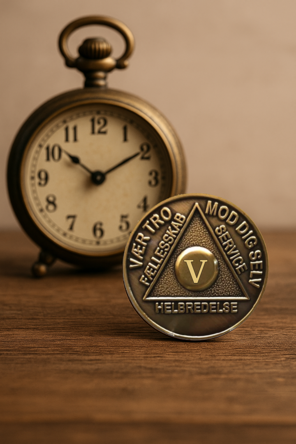 Danish Sobriety Coin | 1-60 Years Engraved in Traditional Numbers | AA Recovery Medallion