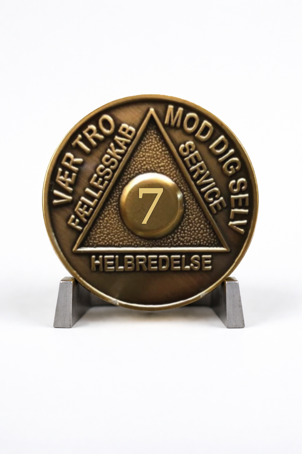Danish Foreign Sobriety Coin | Traditional Numbers | AA Recovery Medallion
