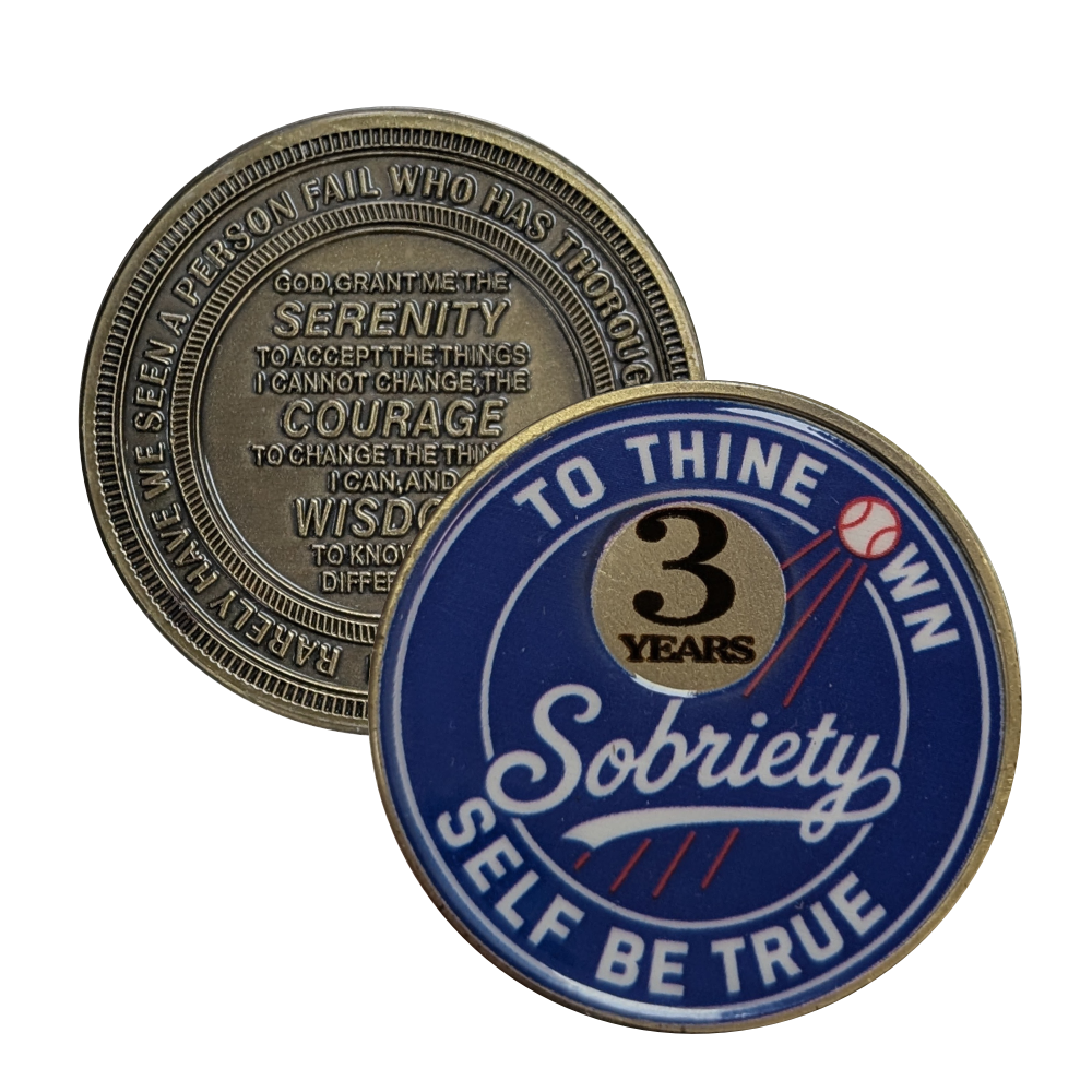 Dodger Blue Style AA Sobriety Coin