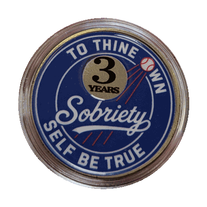 Dodger Blue Style AA Sobriety Coin