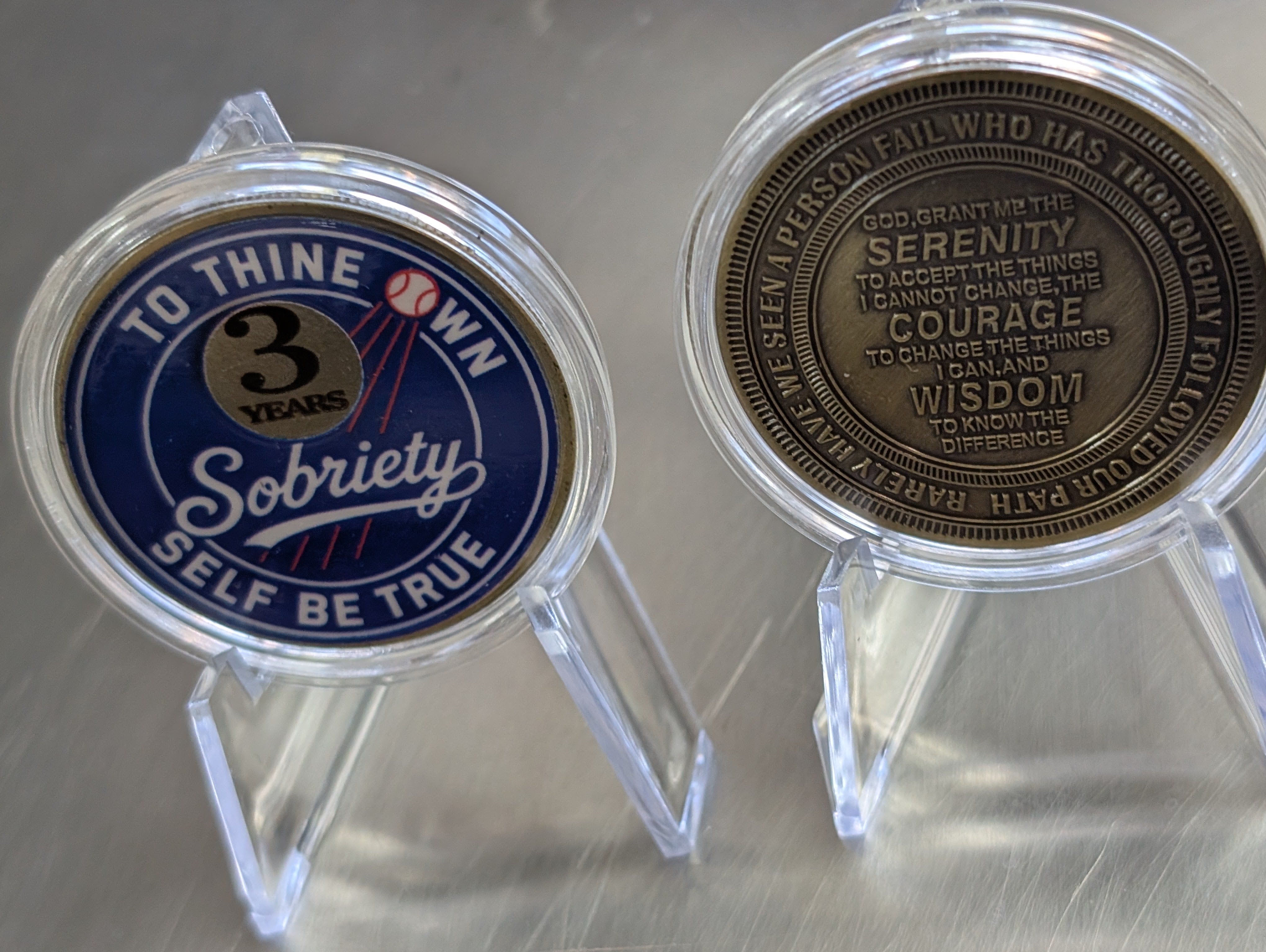 Dodger Blue Style AA Sobriety Coin