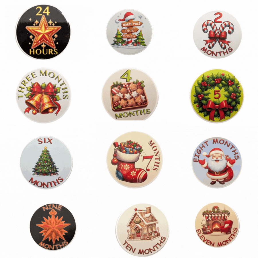 Christmas Monthly Milestone – Select Your Milestone | Unique Front & Back Designs