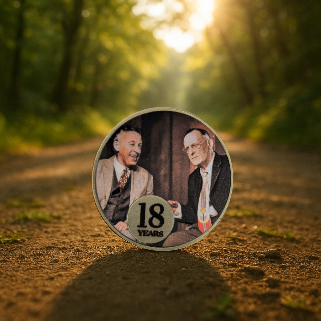 Bill W. & Dr. Bob Anniversary Coin – Add Your Year AA Recovery Medallion