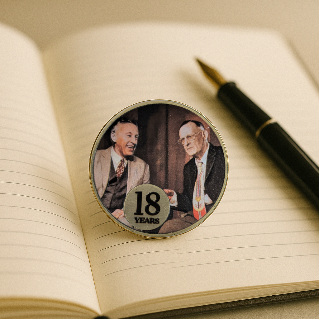 Bill W. & Dr. Bob Anniversary Coin – Add Your Year AA Recovery Medallion