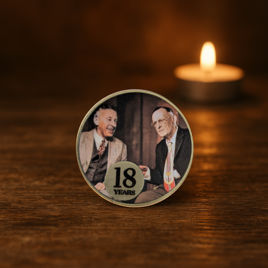 Bill W. & Dr. Bob Anniversary Coin – Add Your Year AA Recovery Medallion