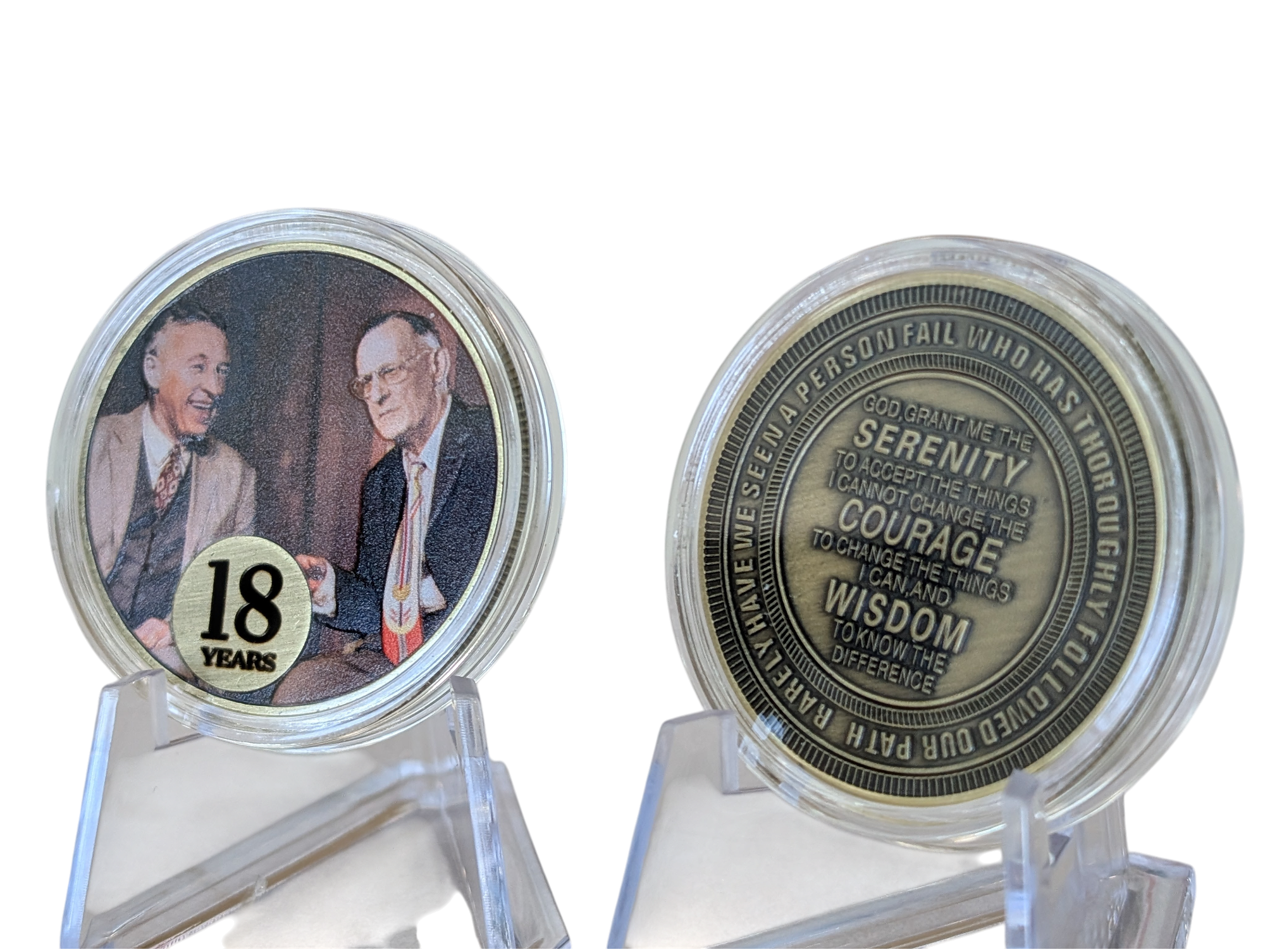 Bill W. & Dr. Bob Anniversary Coin – Add Your Year AA Recovery Medallion