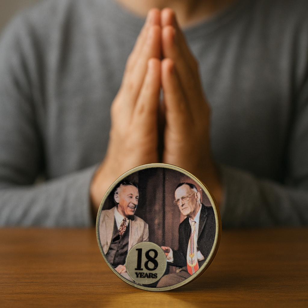Bill W. & Dr. Bob Anniversary Coin – Add Your Year AA Recovery Medallion