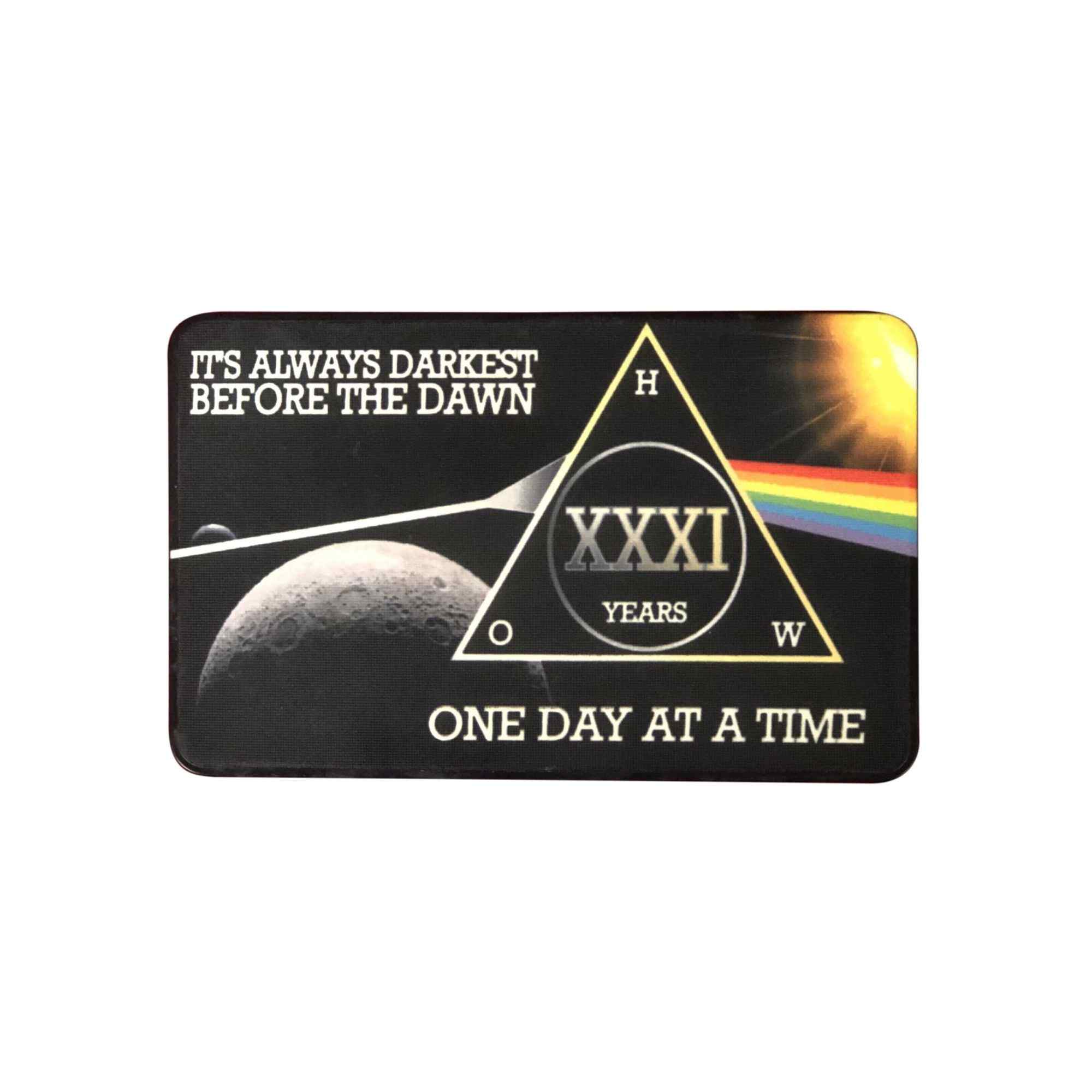 3-Pack Dark Side Moon AA Rectangular Chips: Select Any 3 Years, 1-50 Years Sobriety