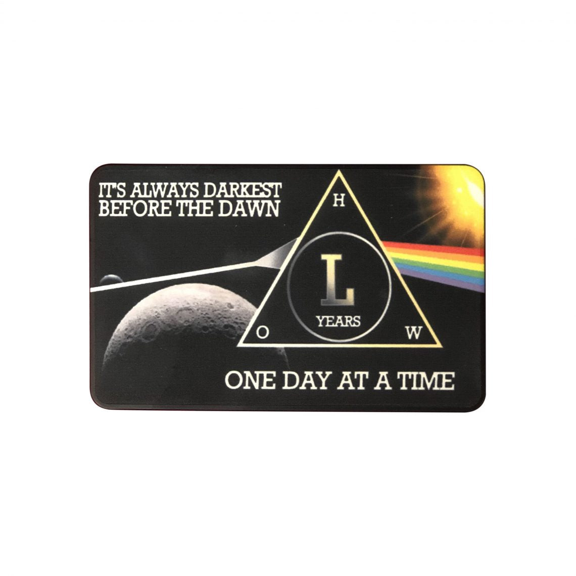 3-Pack Dark Side Moon AA Rectangular Chips: Select Any 3 Years, 1-50 Years Sobriety