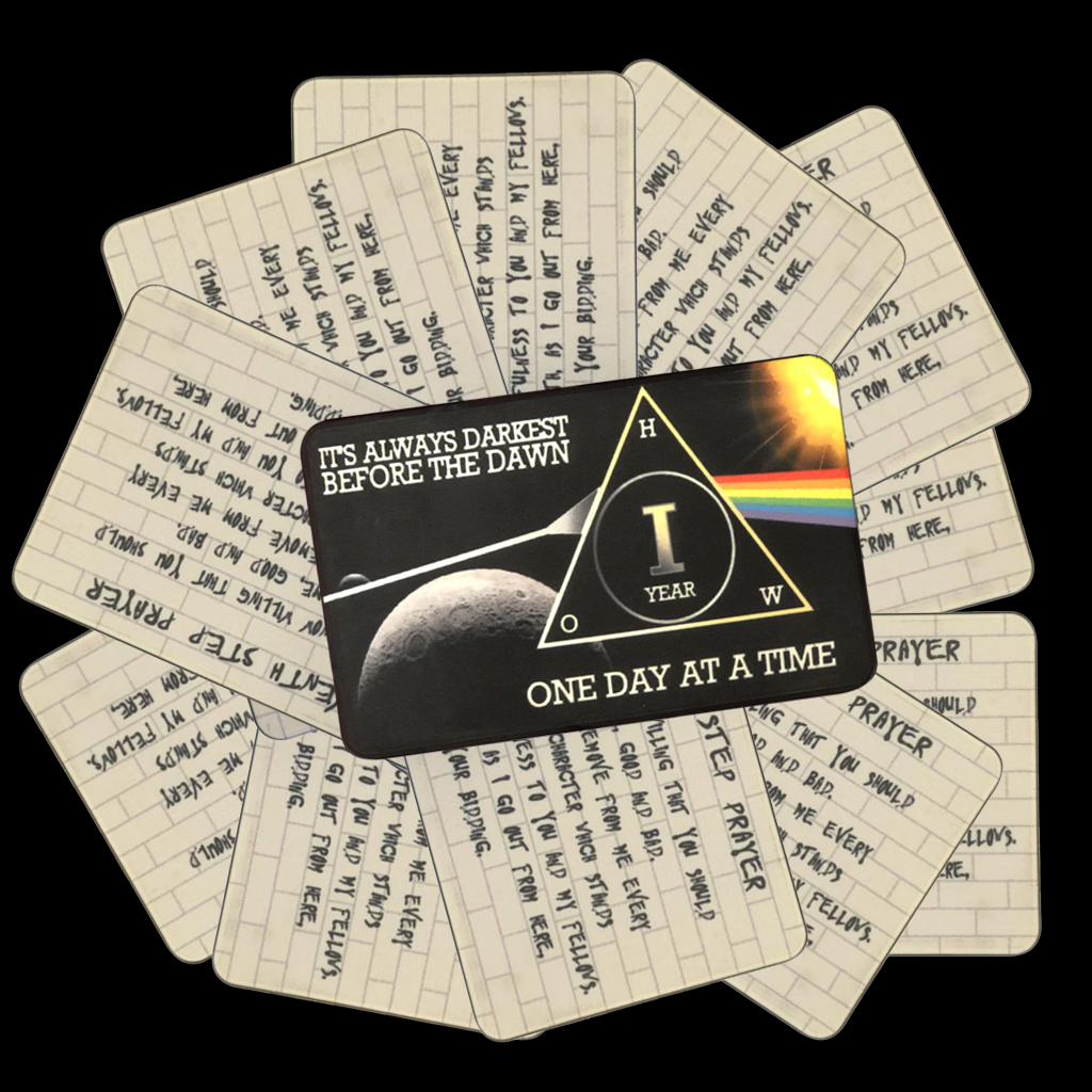 3-Pack Dark Side Moon AA Rectangular Chips: Select Any 3 Years, 1-50 Years Sobriety