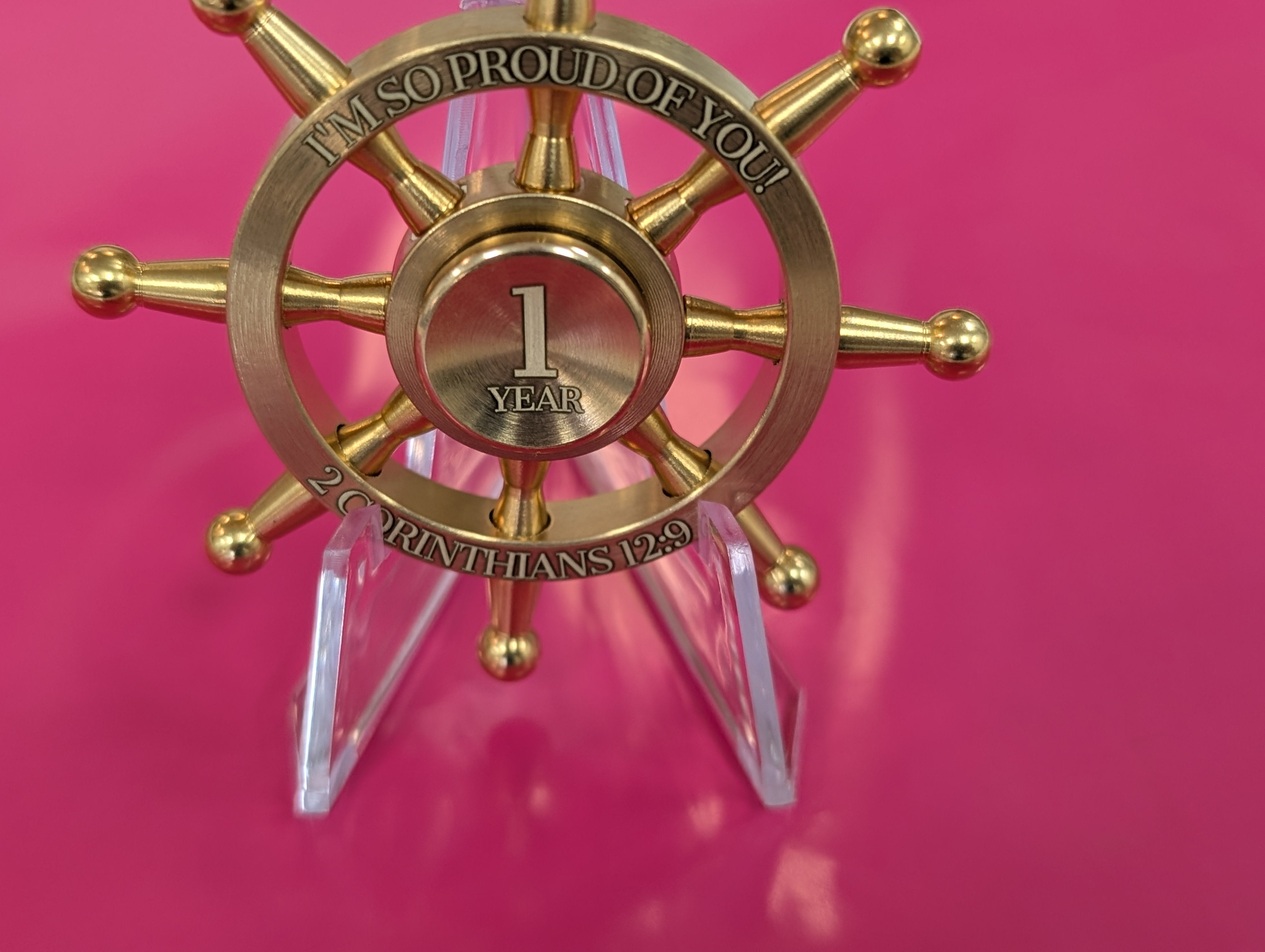 Custom AA Captain's Wheel Fidget Spinner - Unique Sobriety Anniversary Gift with Engraving