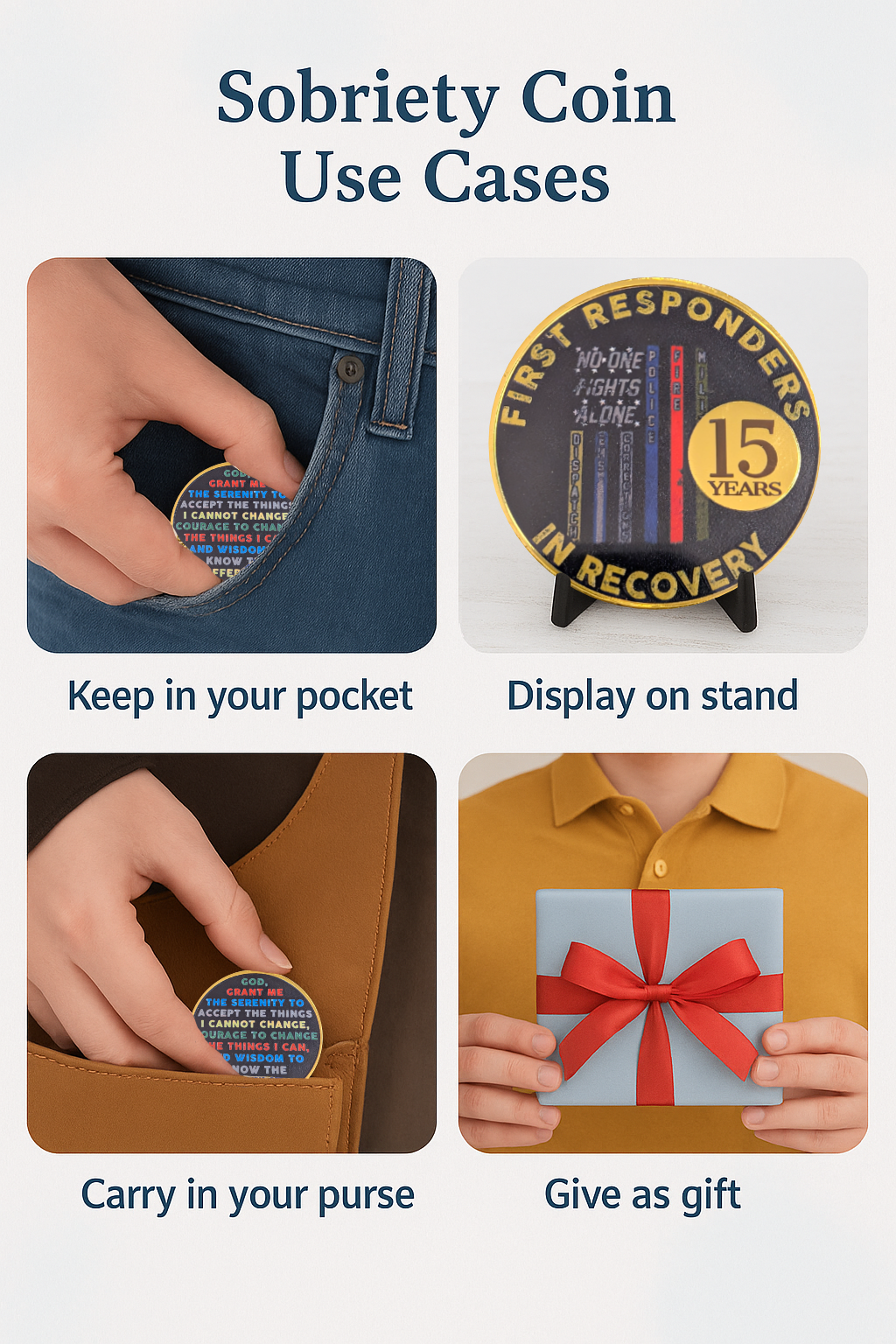 Custom First Responder Recovery Token – Police, Fire, EMS, Military Sobriety Coin