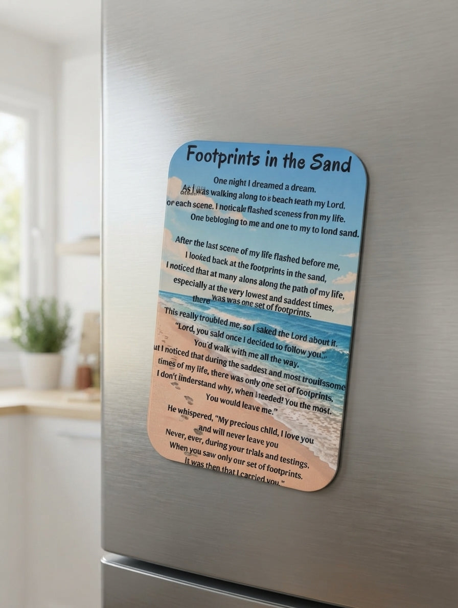 Footprints Prayer Magnet – Recovery & Faith Gift