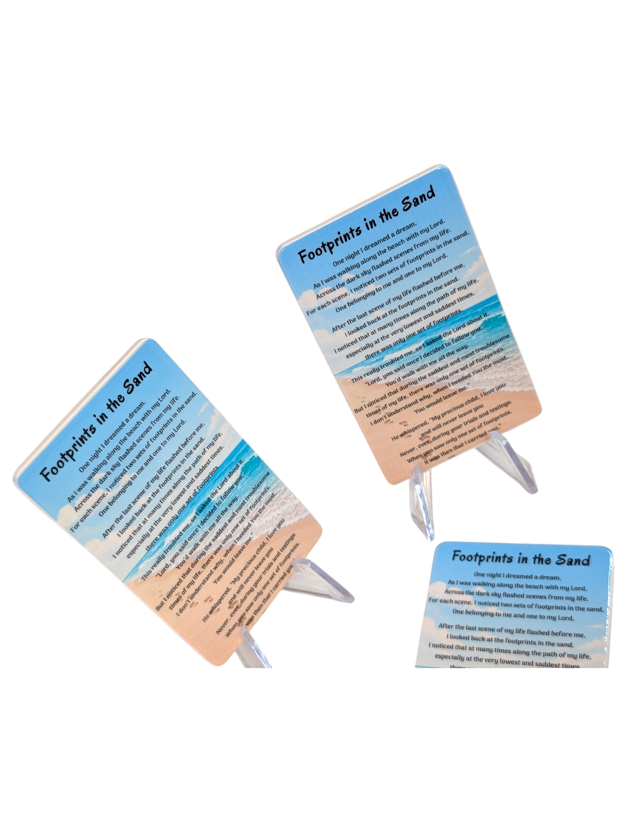 Footprints Prayer Card with Custom Engraved Message – Ceramic Recovery Gift