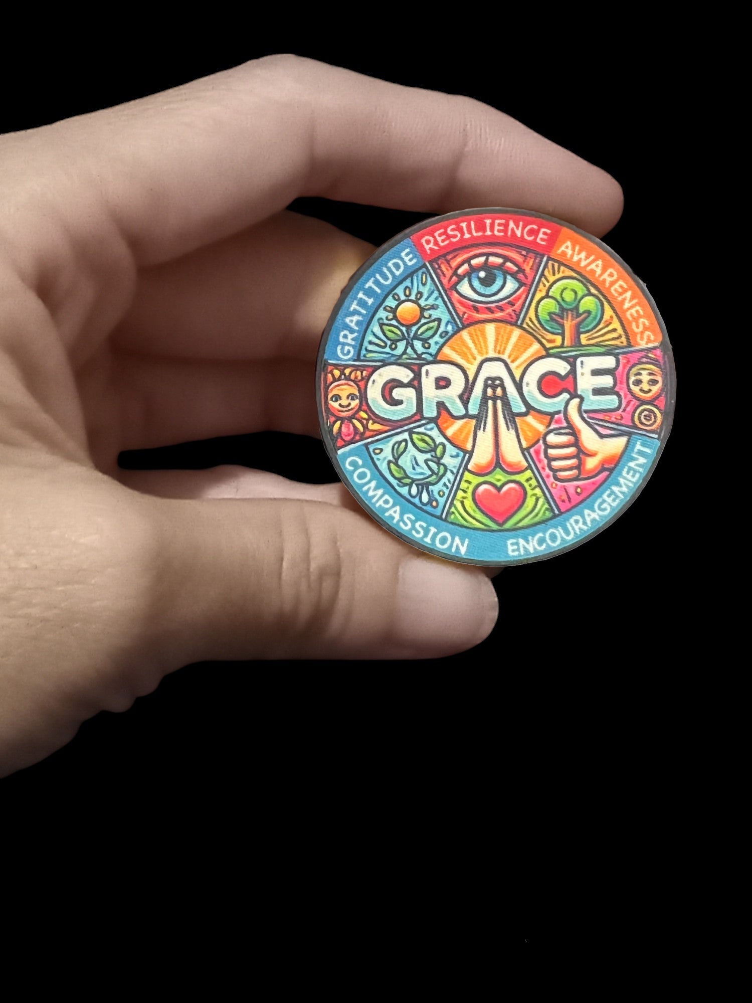 Grace Poker Chip - Inspirational Recovery Token for Mindfulness & Strength