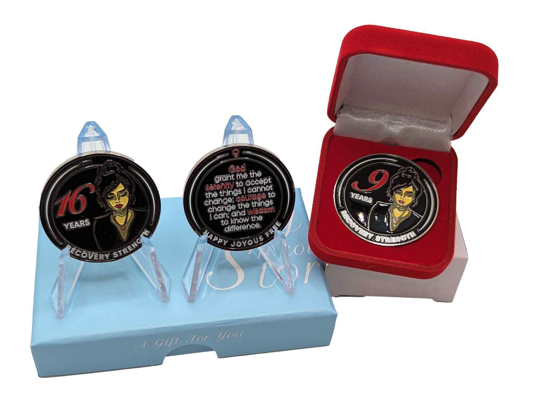 Women of Serenity AA Medallion Comes in Red Gift Box 1-50 Years