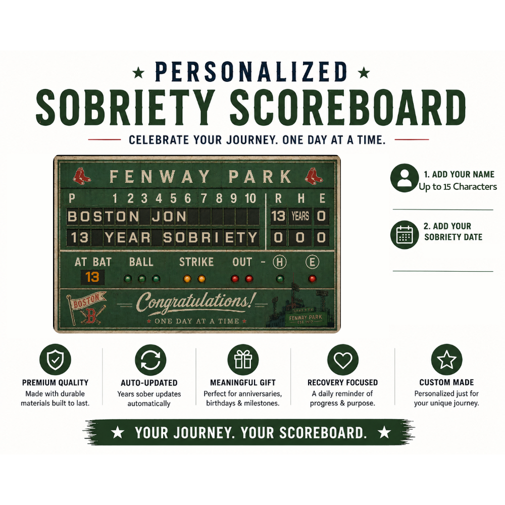 Personalized Sobriety Scoreboard Display Card with Acrylic Stand