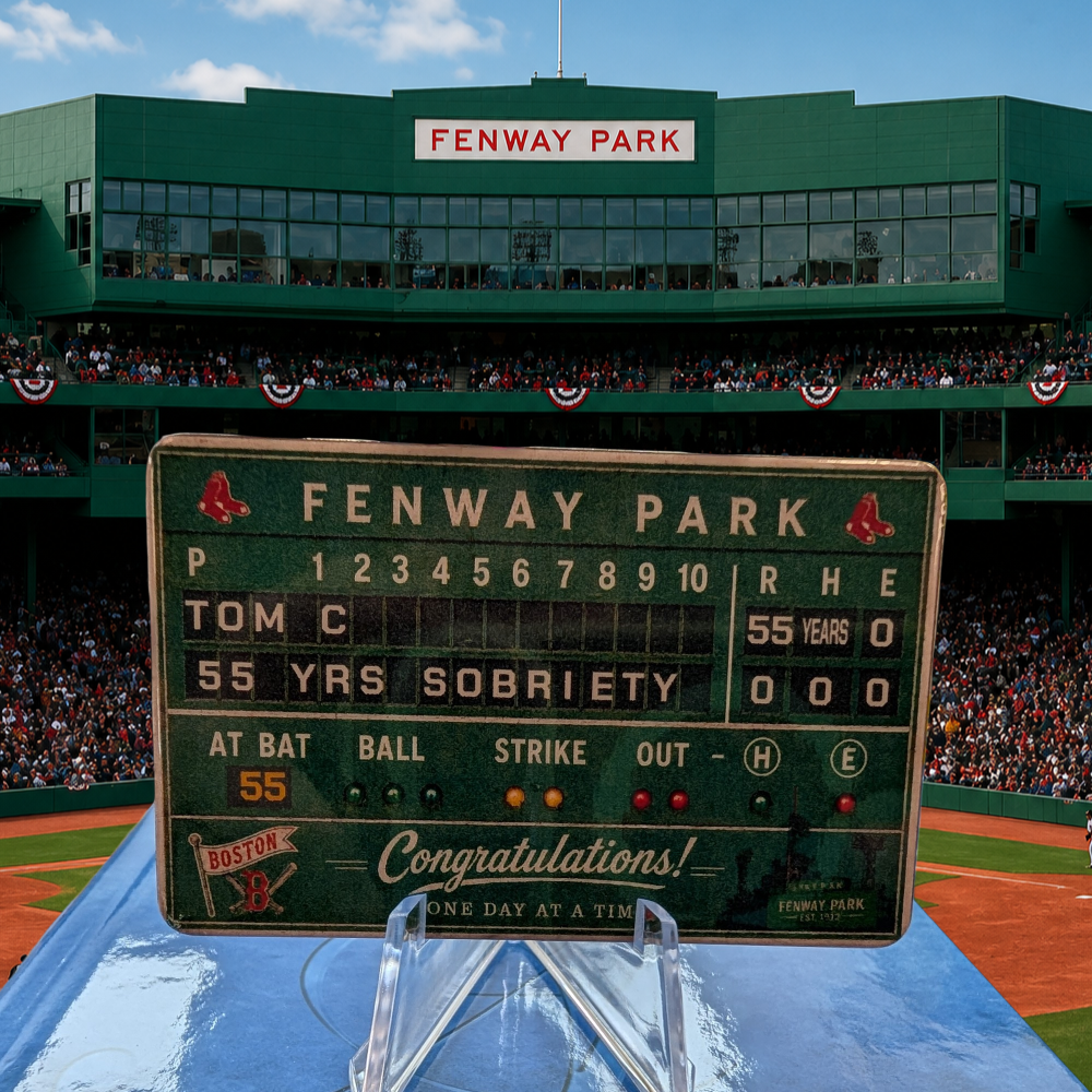Green Monster Personalized Sobriety Card