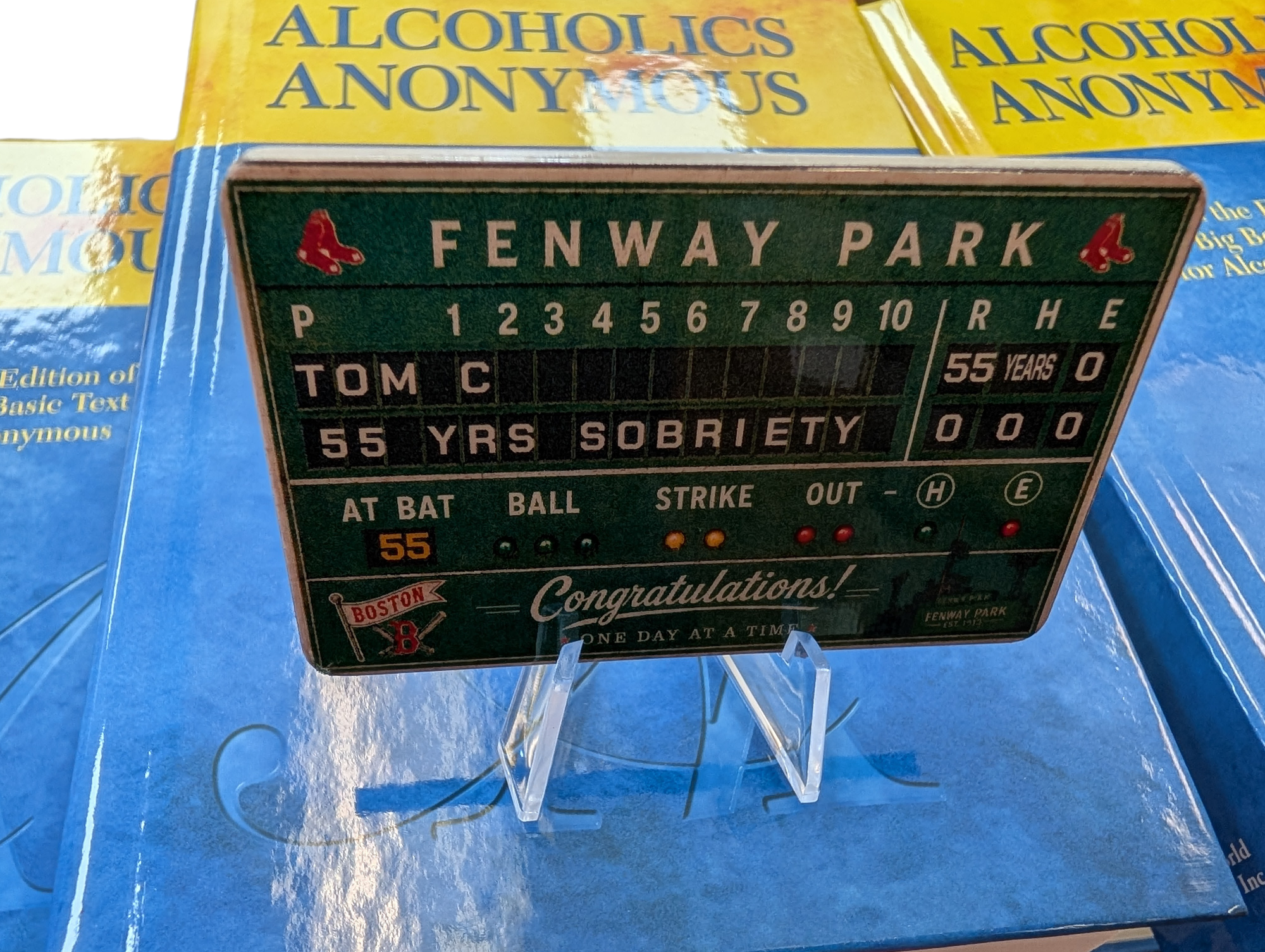 Green Monster Personalized Sobriety Card