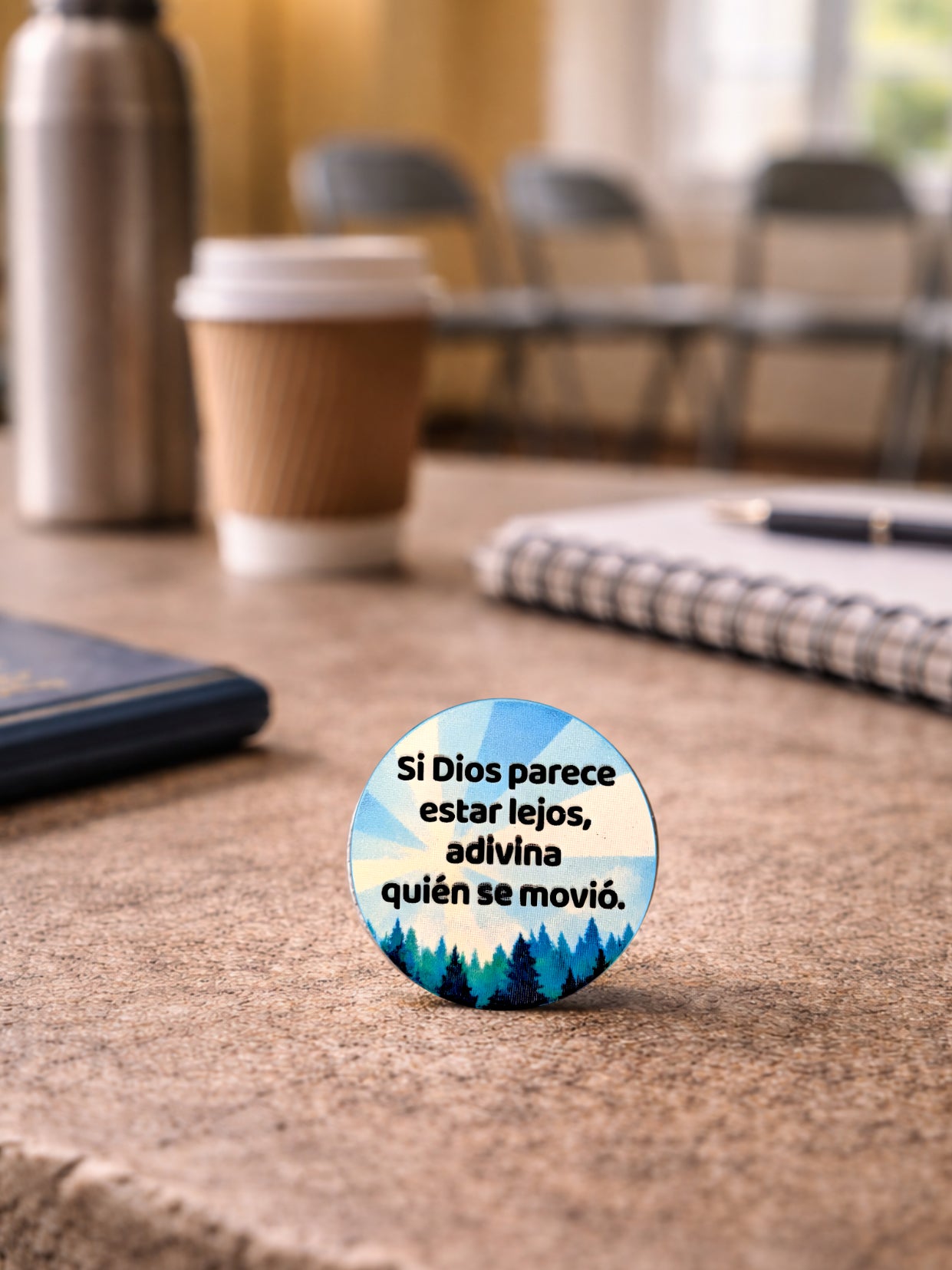 Si Dios Parece Estar Lejos Recovery Chip Spanish Sobriety Gift