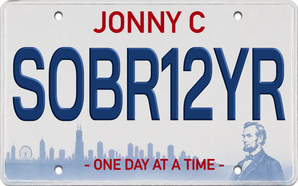 Custom Sobriety License Plate Chip | Personalized Recovery Keepsake – All 50 States