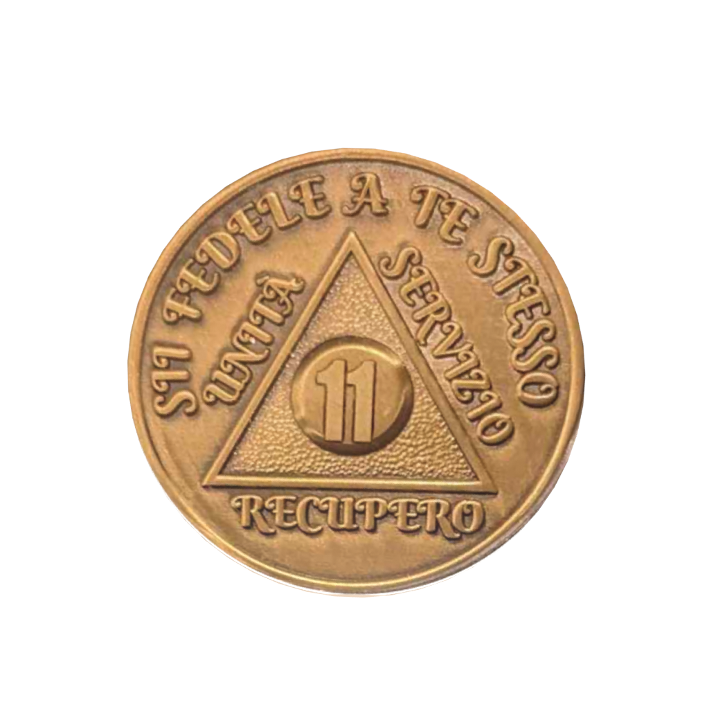Italian Sobriety Coin | 1-60 Years Engraved in Traditional Numbers | AA Recovery Medallion