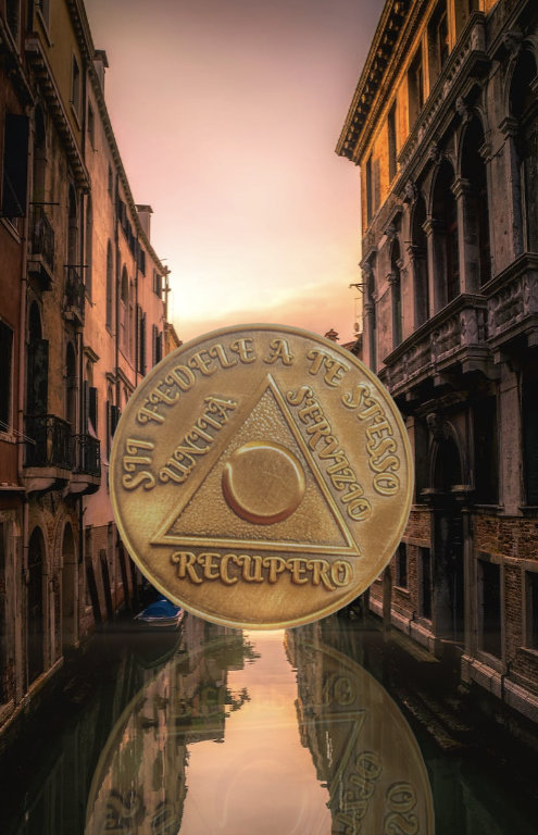 Italian Sobriety Coin | 1-60 Years Engraved in Traditional Numbers | AA Recovery Medallion