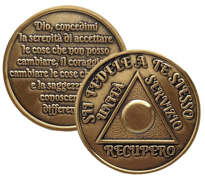 Italian Sobriety Coin up to 60yrs