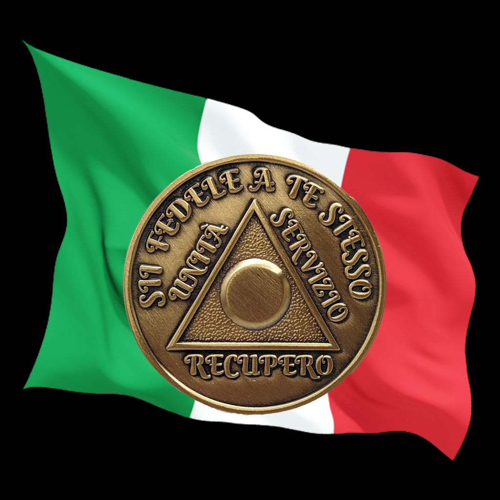 Italian Sobriety Coin | 1-60 Years Engraved in Traditional Numbers | AA Recovery Medallion