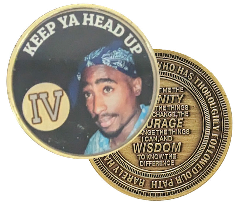 Tupac AA Recovery Medallion..Keep Ya Head Up
