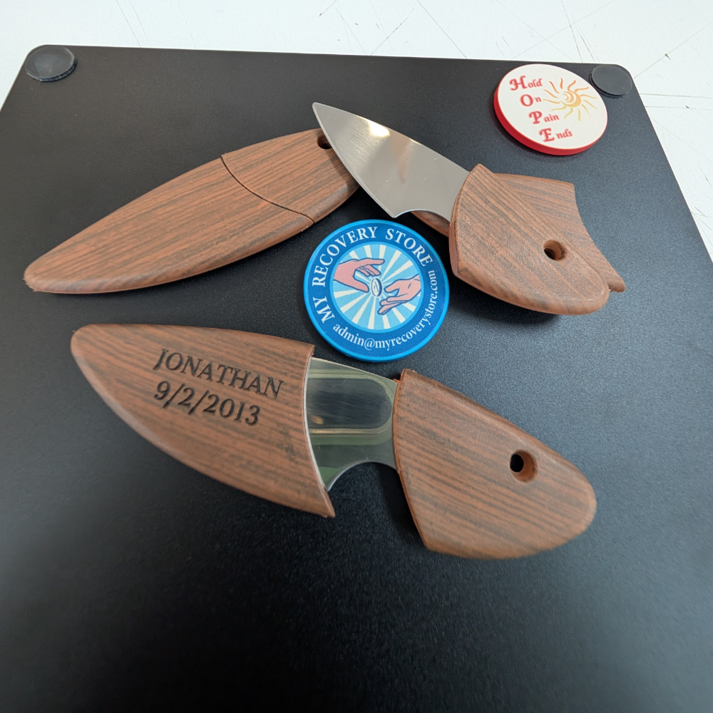 Personalized Engraved Pocket Knife | Custom Name & Sobriety Date | Recovery Gift for Men & Women