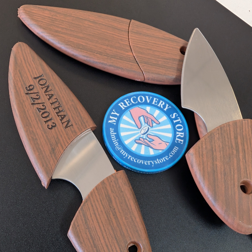 Personalized Engraved Pocket Knife | Custom Name & Sobriety Date | Recovery Gift for Men & Women