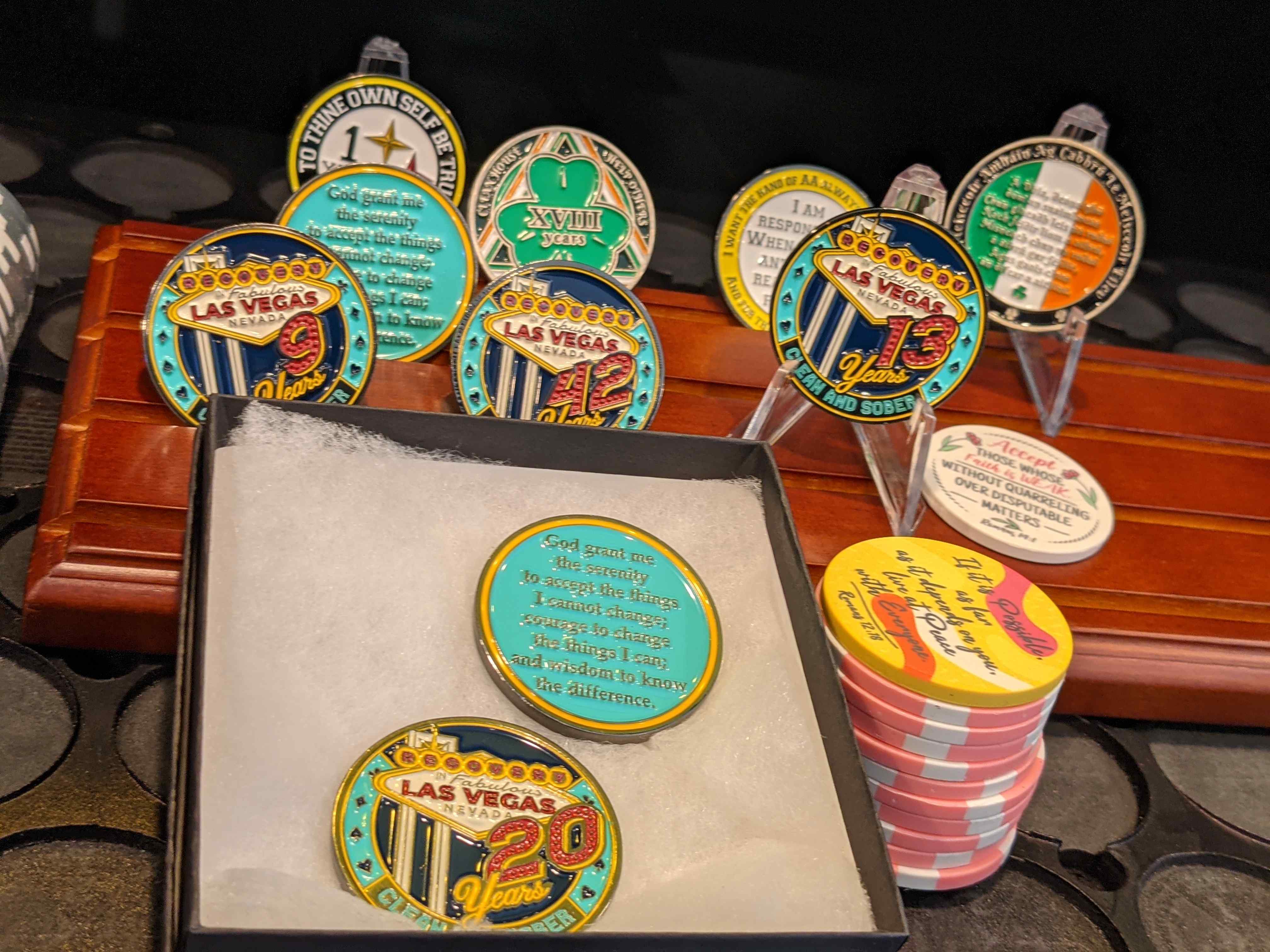 3-Pack Las Vegas AA Chips: Select Any 3 Years, 1-50 Years Sobriety