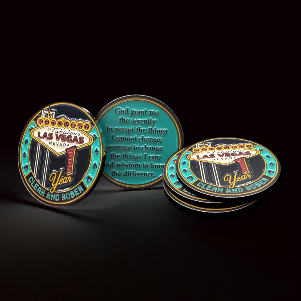 3-Pack Las Vegas AA Chips: Select Any 3 Years, 1-50 Years Sobriety