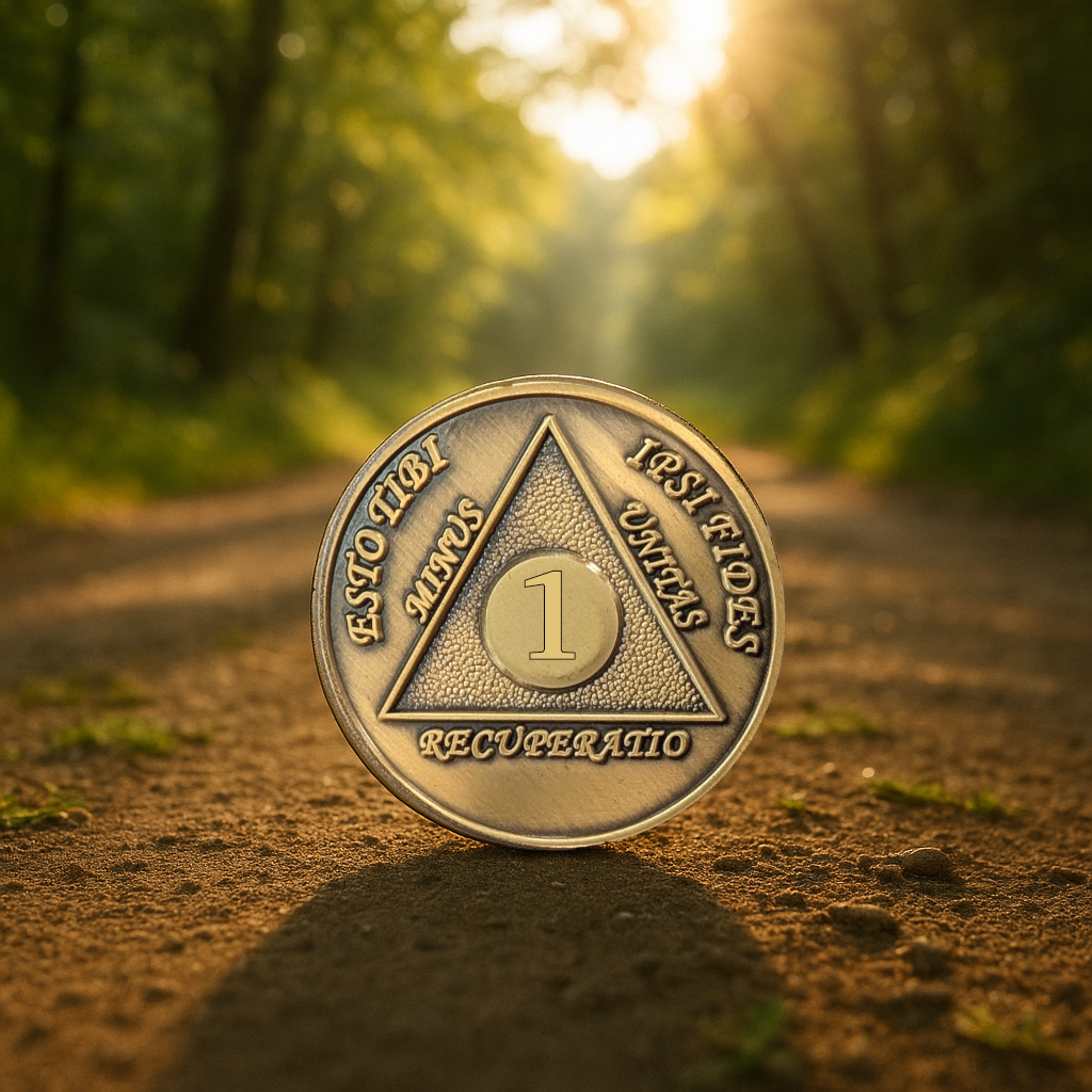 Latin Foreign Sobriety Coin | Traditional Numbers | AA Recovery Medallion