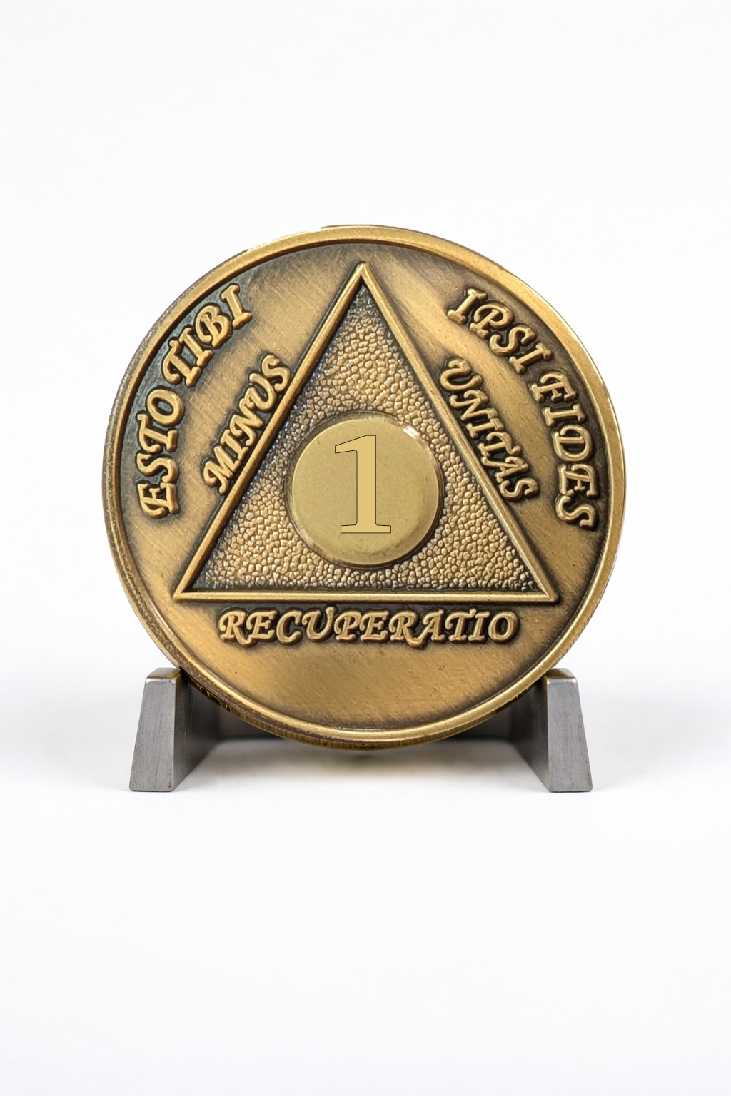Latin Foreign Sobriety Coin | Traditional Numbers | AA Recovery Medallion