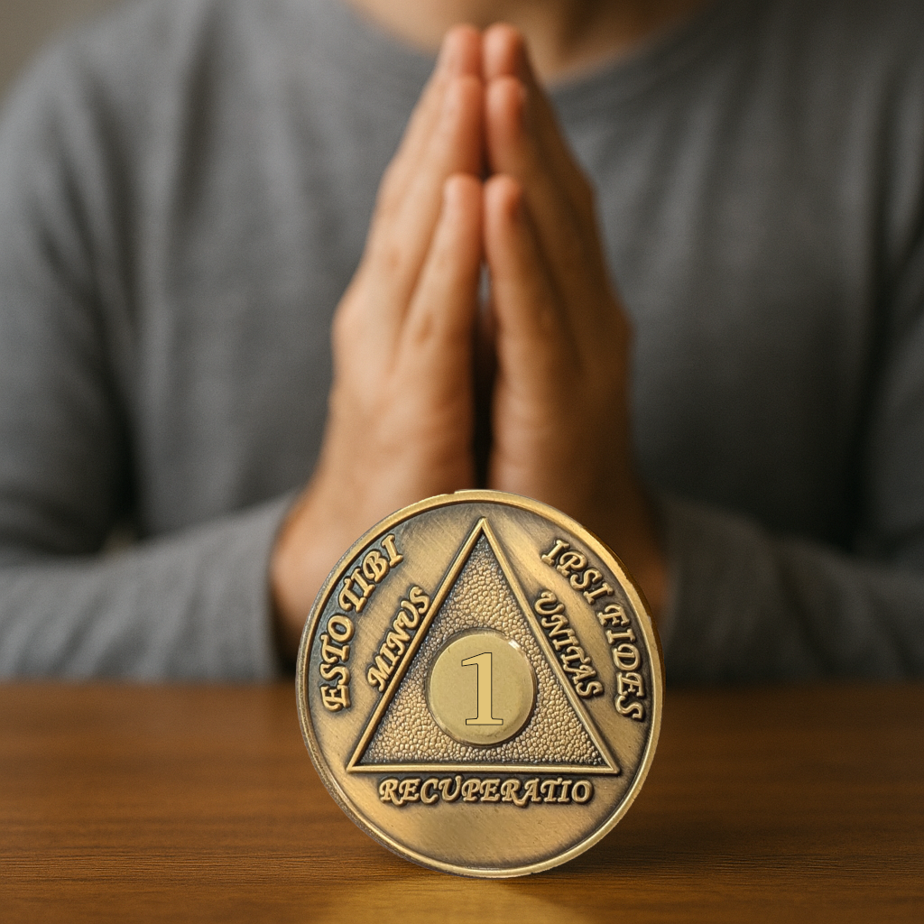 Latin Foreign Sobriety Coin | Traditional Numbers | AA Recovery Medallion