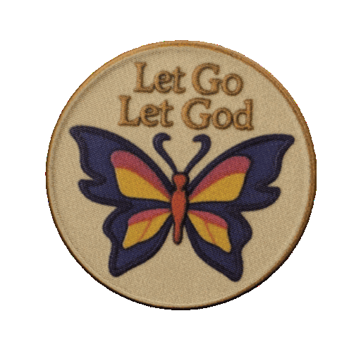 Let Go Let God AA Recovery Chip – Butterfly Design with Serenity Prayer on Back