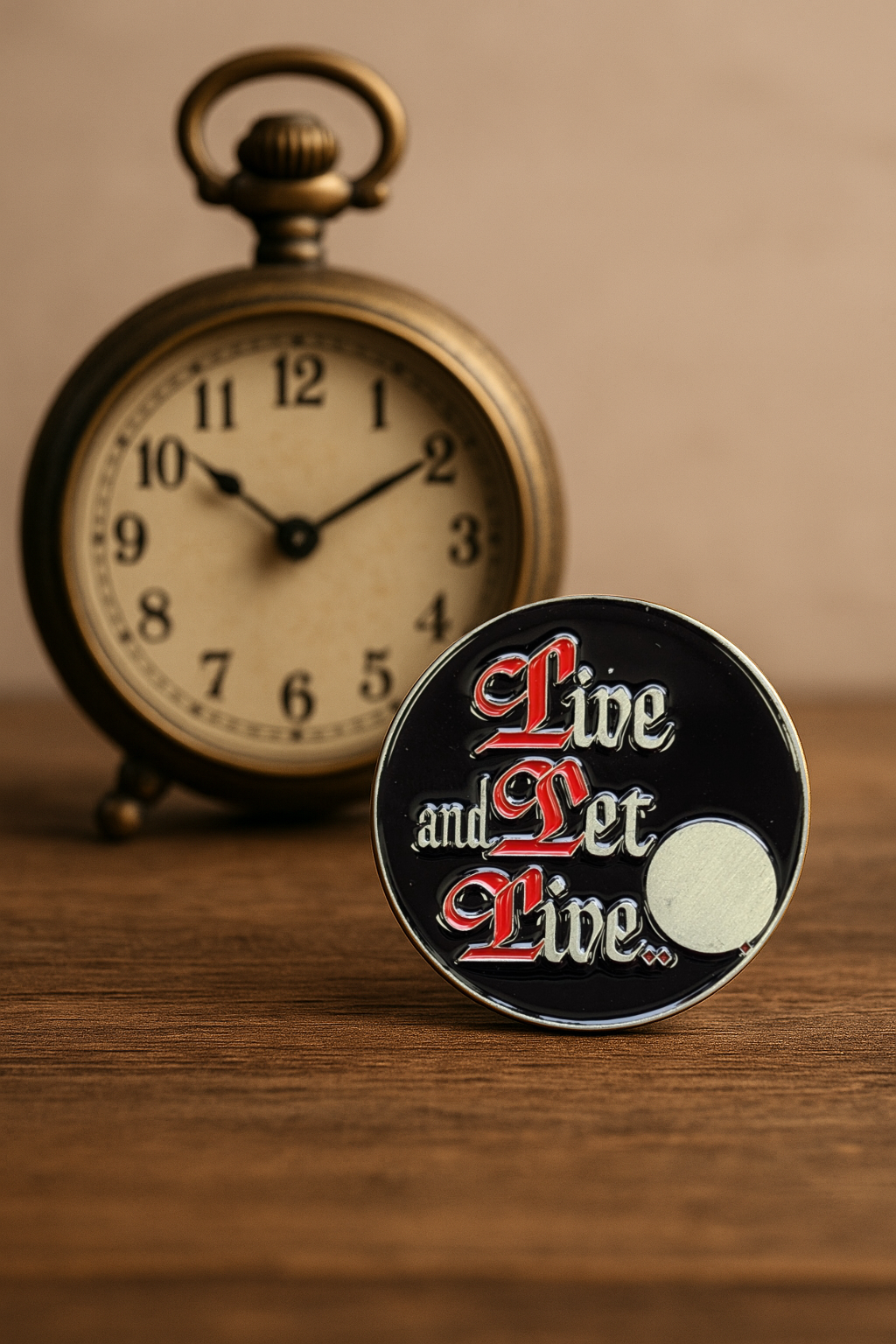 Live and Let Live Sobriety Coin – AA Slogan with Optional Serenity Prayer or Custom Back