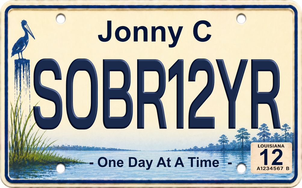 Custom Sobriety License Plate Chip | Personalized Recovery Keepsake – All 50 States