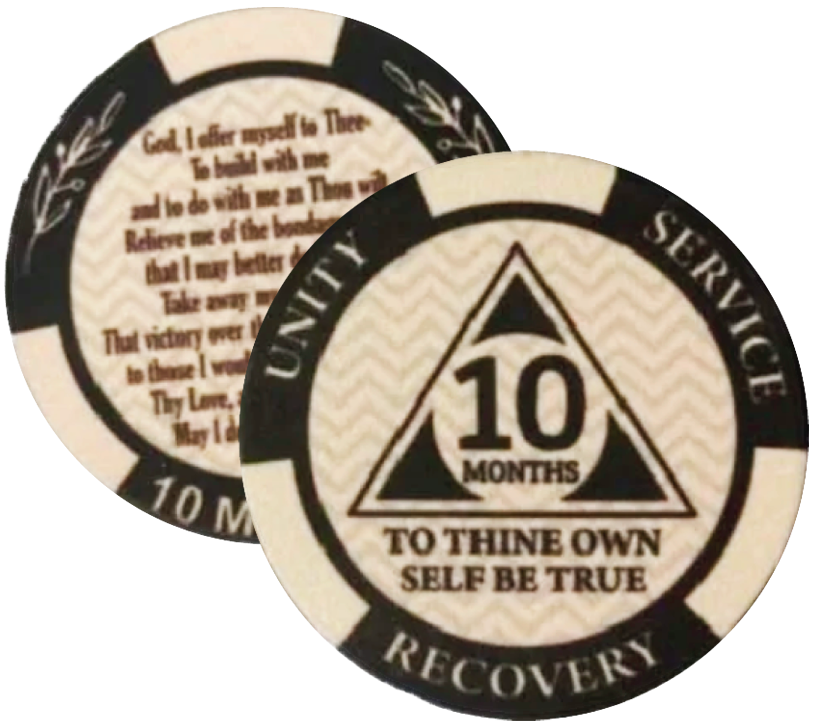AA Monthly Poker Style Sobriety Chip