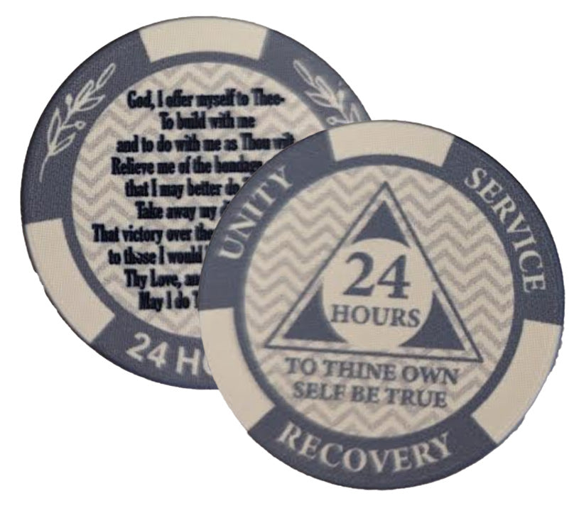12-Pack AA Monthly Poker Chips: Celebrate Sobriety from 24 Hours to 11 Months