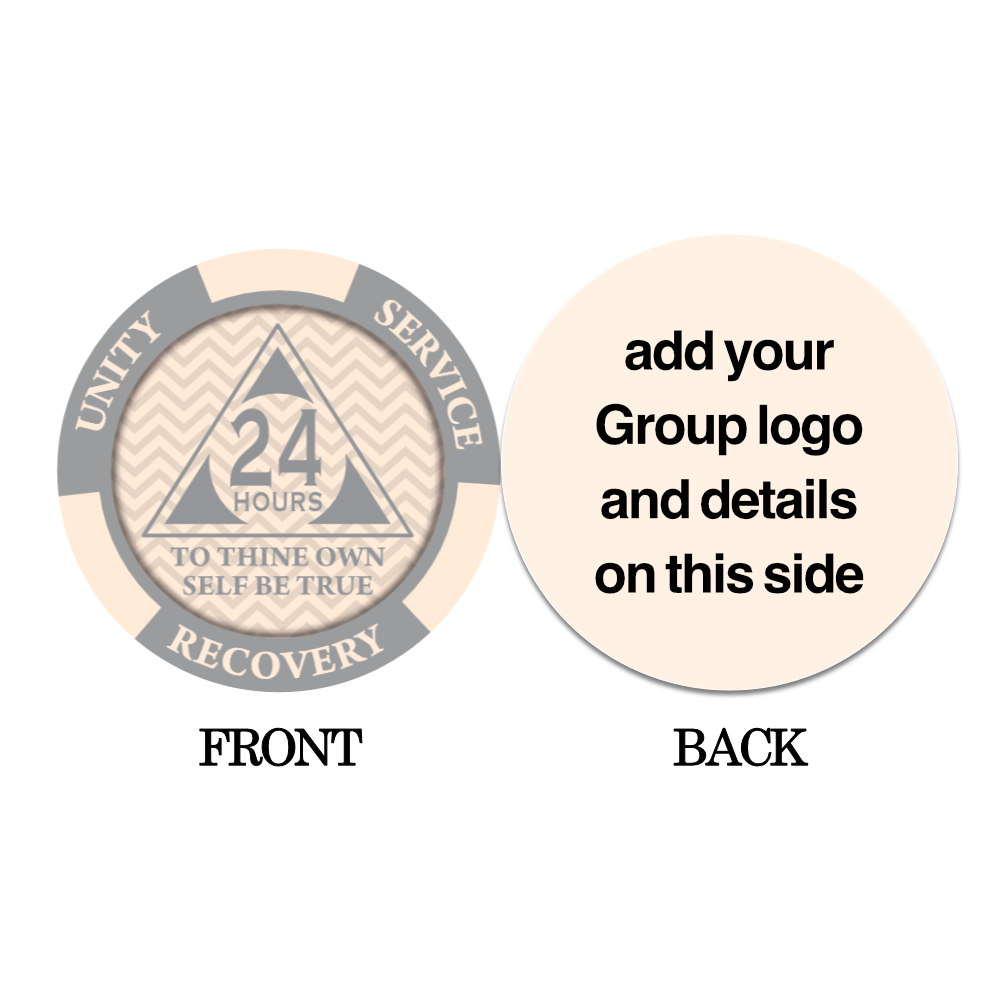 Custom AA Monthly Poker Chips – Add Your Group Logo | Mix Any Months (24 Hours–11 Months)